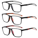 Fsread 3er Pack Sportliches Lesebrille für Herren TR90 Blaulichtfilter...