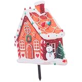 DIYEAH Wetterfeste Weihnachts schneehütte Gartenstecker Außen Deko mit...