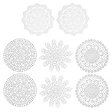 AXERHK Häkeldeckchen, Tischset, 8 Stück Tischset Rund Französische...