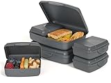 Hausfelder Brotdose für Snacks und Lunch, flache Brotdosen Set für Kinder...
