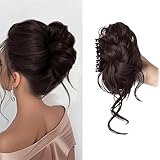 XFSRG Haarschmuck Klaue Clip in Messy Bun Haarteil Lockig Chigno Haardutt...