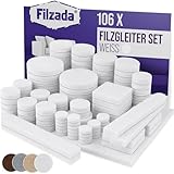 Filzada® Filzgleiter Selbstklebend Set 106 Stück (Eckig und Rund) - Weiß...