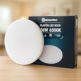 M mimotec - LED Deckenleuchte Boni 36W 3000LM 4000K IP20 Deckenlampe Rund...