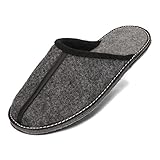 BeComfy Herren Filzpantoffeln Hausschuhe Pantoffel Filz Filzsohle Sehr...