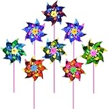 100 Stück Kunststoff Regenbogen Windrad, Windmühle Party Windräder DIY...