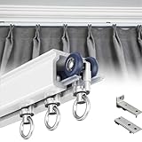 Aluminium-Vorhangschiene für Decke, 50 kg Tragkraft, Raumteiler,...