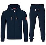 MOOSELINE Herren Jogginganzug Trainingsanzug Sportanzug (XL, Navy Blue)