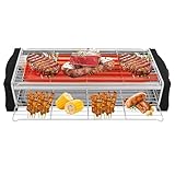 YUNRUX Elektrogrill 150-230℃ Tischkochgrill Doppelschicht Steakgrill...