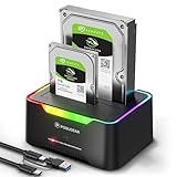 POSUGEAR Festplatten Docking Station, RGB USB 3.0 Festplattengehäuse für...