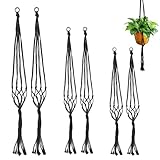SOGHO 6 Stück Makramee Blumenampel,Hängepflanzen Topf,Baumwollseil...
