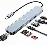 USB C Hub, 7 in 1 USB C Multiport Adapter mit USB C auf 4K HDMI, SD&TF...