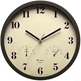 Sumsoctober Kleine Outdoor-Uhr mit Thermometer und Hygrometer, 25,4 cm,...