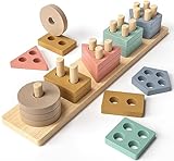 Steckspiel Montessori Spielzeug ab 1 2 3 Jahre Holz Formensortierspiel &...