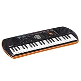 Casio SA-76 Mini-Keyboard mit 44 Tasten, schwarz orange