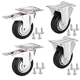 4er SET SOTECH Transportrollen Ø 100 mm (2x Bockrollen, 2x Lenkrollen mit...
