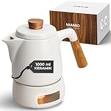 MIAMIO - Teekanne mit Stövchen Set / 1L / 1000 ml Tee Kanne mit...