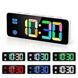 ORIA LED Digitaler Wecker, 5,5 Zoll Wecker Modern Tischuhr, 7 Farben/4...