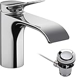 hansgrohe Vivenis - Waschtischarmatur mit Zugstangen-Ablauf, Wasserhahn Bad...