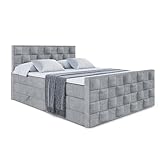 ALTDECOR Boxspringbett mit H3 Matratze-Bonellfederung, H4...