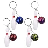 4 Pcs Kinder Bowling Party Tasche Schlüsselring, Bowling Pin...