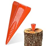 Herrselsam Spaltkeil, Holz-Spaltgranate aus Carbon-Stahl 17cm Ø 7,4cm Keil...