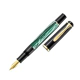 Pelikan Classic 200 Füllhalter, Grün-Marmoriert, 24K vergoldete B-Feder,...