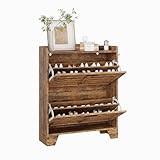 GarveeHome Schuhschrank, Schuhkommode, Schuhregal mit 2 Klapptüren,...