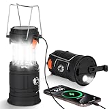 HOTUT LED Campinglampe Solar, 3200 mAh Faltbare Camping Licht Laterne,...