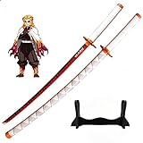 Bamboo Katana Samurai Schwert aus Holz 104cm Demon Slayer Mit Ständer...