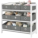 Lestarain Kinderregal mit 9 Boxen, Bücherregal Kinder, Spielzeug...