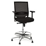 hjh OFFICE 657550 Arbeitsstuhl Counterstuhl TOP WORK 77 Stoff/Netz Schwarz...