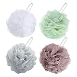 flintronic 4 Stück Badeschwamm, Dusch-Luffa-Kugeln, Masche Schäumend...