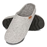 BeComfy Damen Herren Filz Hausshuhe mit Fußbett Unisex-Pantoffeln aus...