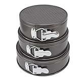 Topyond 3-teiliges Kuchenform-Set, antihaftbeschichtet, runde Springform,...