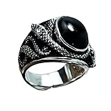 TENDYCOCO Schlangenring Goth Ring Schlangenfingerring Geschnitzter...