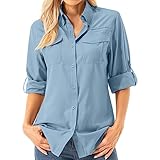 Asfixiado Damen Hemdbluse UV Shirt UPF 50+ Safari Kleidung Wanderbluse...