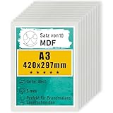 woodmanucom A3 MDF Platten | 420 x 297 x 3 mm | Bastelplatte Dünne...