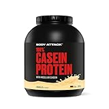 Body Attack 100% CASEIN PROTEIN - Vanilla Cream, 1,8 kg - Hochwertiges...