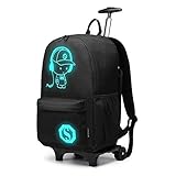 KONO Handgepäck Rucksack Tasche mit Rollen Business Trolley Reisetasche...