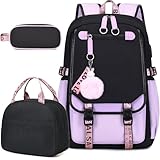Bevalsa Schulrucksack Mädchen Teenager Schulranzen mit Schultaschen Set,...