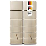 4rain Slim Regentonne Set 660 L, sandbeige, 2X Slim 330 L, inkl. Verbinder...