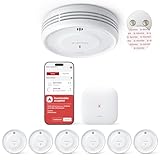 X-Sense Smart Rauchmelder WLAN mit Magnethalterung, Feuermelder vernetzt,...
