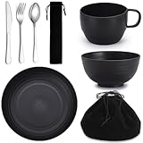 Berglander Campingbesteck Set 1 Stück, Wiederverwendbare Besteck-Sets...