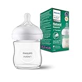 Philips AVENT Babyflasche Natural Response aus Glas - 120 ml Babyflasche,...