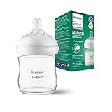 Philips Avent Babyflasche Natural Response aus Glas - 120 ml Babyflasche,...