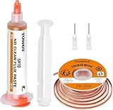 TOWOT 10ft Entlötlitze & No-Clean Löthilfe (10cc) – Entlöt-Set für...
