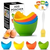 Norhogo 4 Stück silikon eier pochierer, BPA-frei Lebensmittel Material...