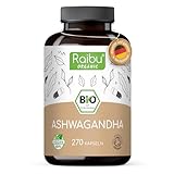 Ashwagandha Kapseln BIO (270 Kapseln mit 2400mg pro Tagedosis) Hochdosiert...