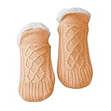 Hausschuhe und Socken, rutschfeste Thermo-gewebte Thermosocken Slipper...