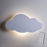 Lights4fun LED Wolkenlampe warmweiß batteriebetrieben mit Fernbedienung...